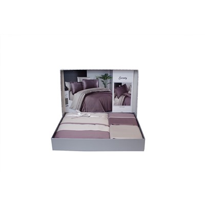 Постельное белье КАРВЕН сатин Де Люкс N045 Serenity Iilac/beige