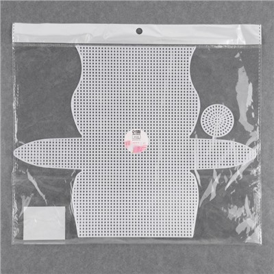 Канва-основа для вышивания сумки, пластиковая, 23 × 29 см, 1,5 × 1,5 мм, цвет белый