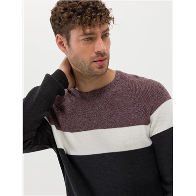Bordeaux Slim Fit Bike Yaka Knitwear Свитер