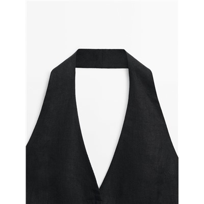 Chaleco halter 100% lino