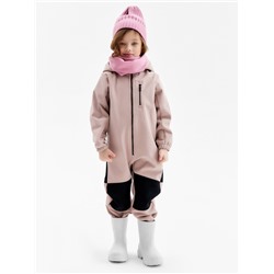 Комбинезон демисезонный для девочек MINAKU из Softshell на флисе, непромокаемый, бежевый, рост 116 см