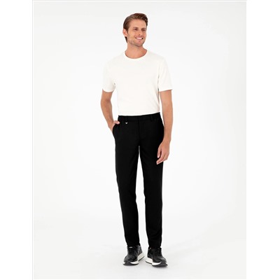 Черный бывший Тканевые штаны Slim Fit