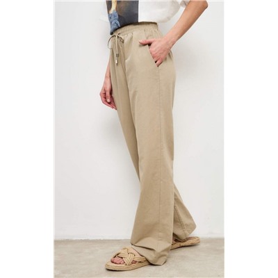 Брюки лен F412-0816 beige