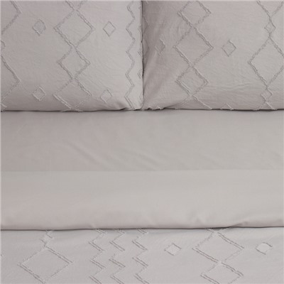 Постельное бельё LoveLife Tufting 1,5сп "Орнамент" 143*215см,150*230см,50*70см-2шт, цвет серый, 110 г/м2