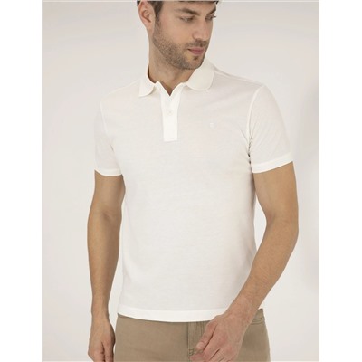 Белая стройная посадка Polo yaka basic t -красавица