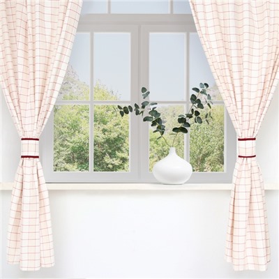 Комплект штор для кухни с подхватами "Этель" "Bright cage" 150х180см-2штуки., 100% хл