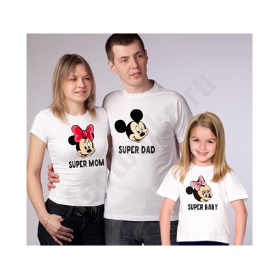 Футболки family look "Микки маус"