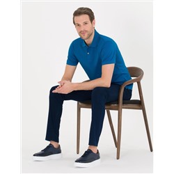 Индиго Slim Fit Polo Yaka Mercerized T -For