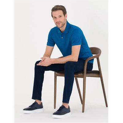 Индиго Slim Fit Polo Yaka Mercerized T -For