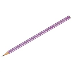 Карандаш ч/г Faber-Castell "Sparkle" В, трехгранный, заточен., фиолетовый металлик