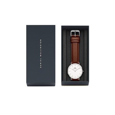 Reloj de cuarzo de piel Classic St Mawes - Marrón y plateado