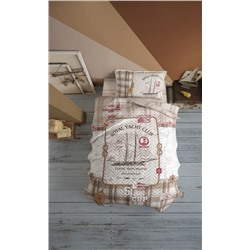 Комплект KARVEN (покрывало детское с принтом стеганное) хлопок 1.5сп 2 пр (180*240 / 50*70) RAPALA v1 Bej (Акция)