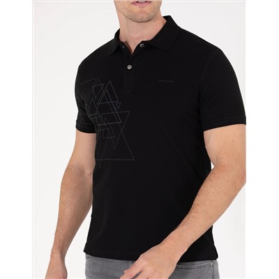 Черная слабая печать Polo Yaka T -For