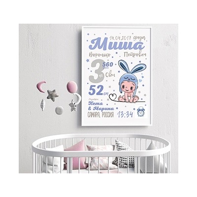 Постер "Метрика" для мальчика