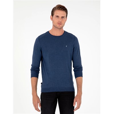 Indigo Melanj Slim Fit Bike Collar Основной вязаный свитер