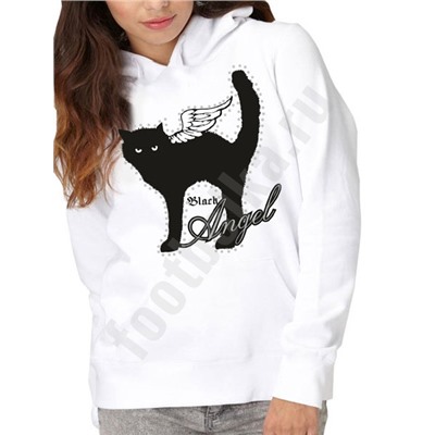 Толстовка женская "Black angel cat"