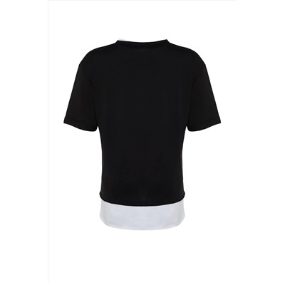 Футболка Black Fire Fit Выход на 100 %хлопковой вязание футболка с большим размером TBBSS22TS0727