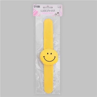 Игольница на браслете «Смайл», 23×6.5 см, жёлтая