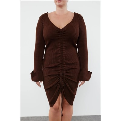 Brown Vummer Knitwear Большое размеры платье tbbaw23ah00005