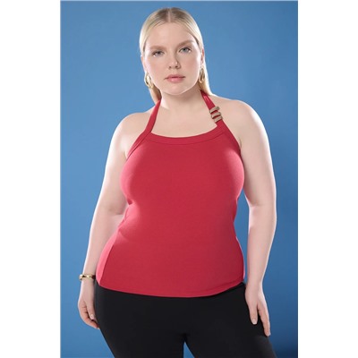 Красный аксессуар, сидя на кузова, блузка большого размера TBBSS25AF00055