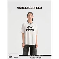 Женская футболка свободного кроя с контастной отделкой Kar*l Lagerfel*d