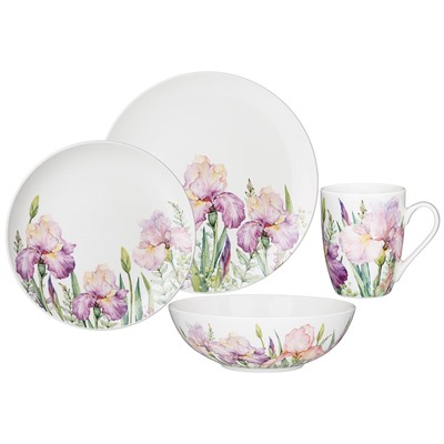 НАБОР ОБЕДЕННЫЙ LEFARD "IRISES" НА 4 ПЕР. 16 ПР. (КОР=2НАБ.)
