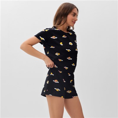 Пижама женская (футболка и шорты) KAFTAN Egg р. 40-42, черный