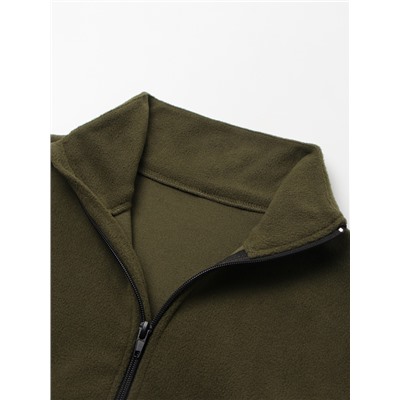 Толстовка флисовая для девочки MINAKU: Fleece Soft, цвет хаки, рост 164 см
