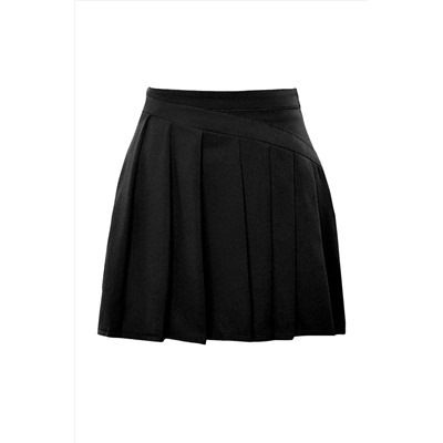 Черные плиссированные тканые шорты Юбка Twoaw24SR00014