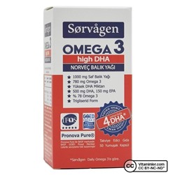 Sorvagen Omega 3 High DHA 1000 мг рыбьего жира 50 капсул