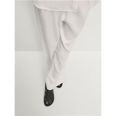 Pantalón lino wide leg
