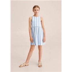 Vestido rayas algodón -  Niña | MANGO OUTLET España