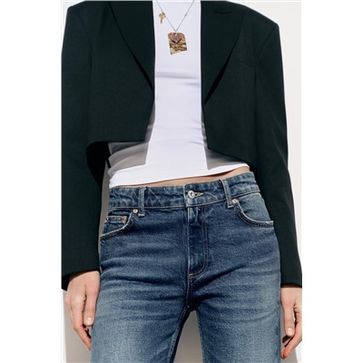 JEANS TRF RECTOS CROP TIRO BAJO