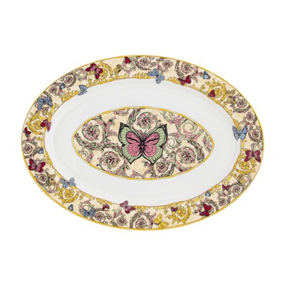 Сервиз обеденный, 6 перс, 26 пр, фарфор F, молочно-золотистый, Бабочки, Butterflies, 61005