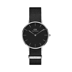 Reloj de tela nato Cornwall - 32 mm - Negro y plateado