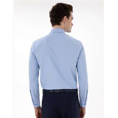 Blue Slim Fit Basic рубашка основная рубашка