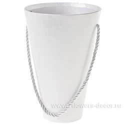 Коробка-кашпо "Конус" с ручкой, D13,5xH20 см