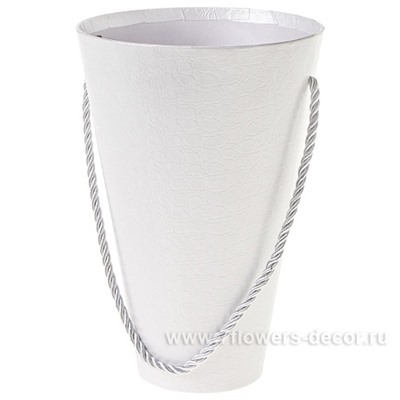 Коробка-кашпо "Конус" с ручкой, D13,5xH20 см