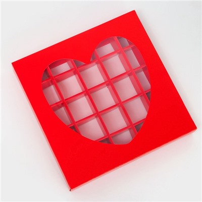 Коробка для 25 конфет, 22×22×3.5 см. Кондитерская упаковка