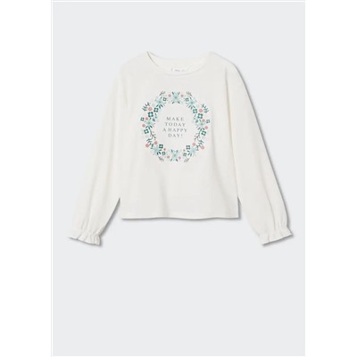 Camiseta manga larga bordado -  Niña | MANGO OUTLET España