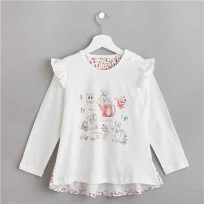 Джемпер для девочки MINAKU Pretty garden, рост 86-92 см, белый