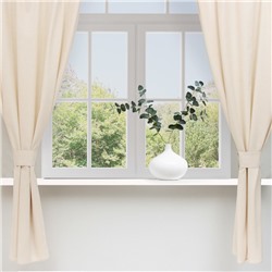 Шторы для кухни Этель ECO, цвет молочный, 130 +/-6 х180 см - 2 шт, подхваты - 2 шт, 70% хл, 30% лён