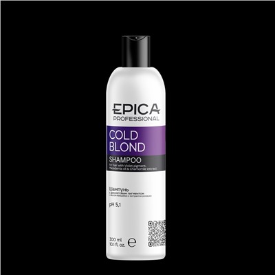 Cold Blond Шампунь с фиолетовым пигментом, маслом макадамии и экстрактом ромашки, 300 мл.