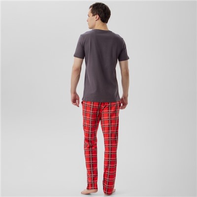 Пижама новогодняя мужская KAFTAN "Рок", цвет серый, размер 54