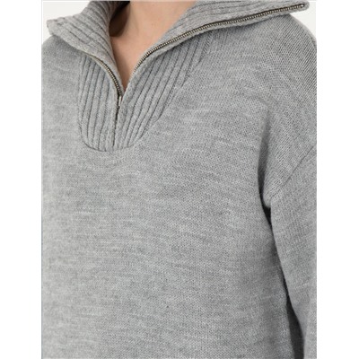 Серый Selanj Comfort Fit Свитер