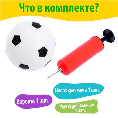 Ворота футбольные «Мини-футбол», в наборе мяч и насос, 60 × 40 см