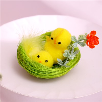 Пасхальный декор «Курочка и цыплёнок» 8×8×8 см
