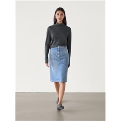 Falda midi denim 100% algodón