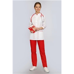 Костюм медицинский женский 4-06-01-3 / Тиси Белый, Красный