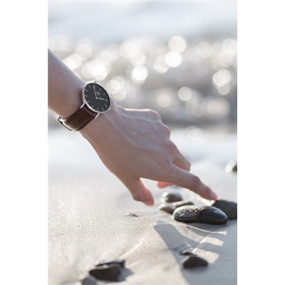 Reloj de piel Bristol - 32 mm - Marrón y plateado